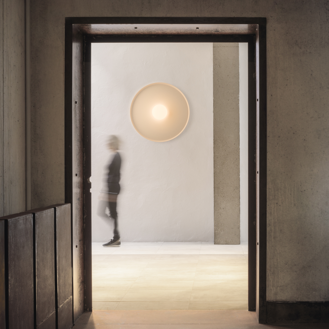 Top lampada da parete soffitto led in alluminio e vetro Ø 90 cm. Soft Pink Pulsante 1-10V DALI-2