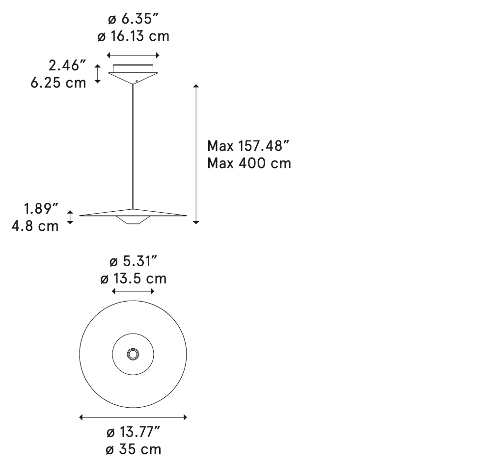 Ufo Sospensione Led diametro 35 cm. nero