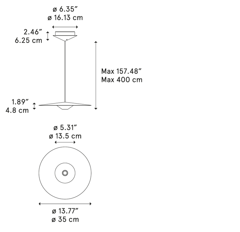 Ufo Sospensione Led diametro 35 cm. ruggine