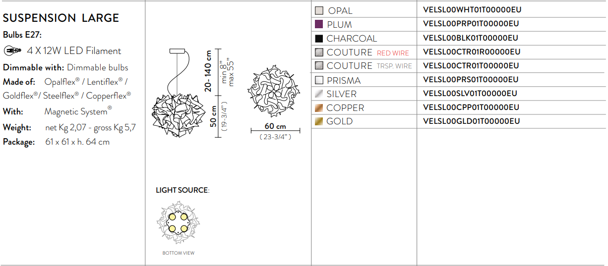 Veli Large Sospensione Gold