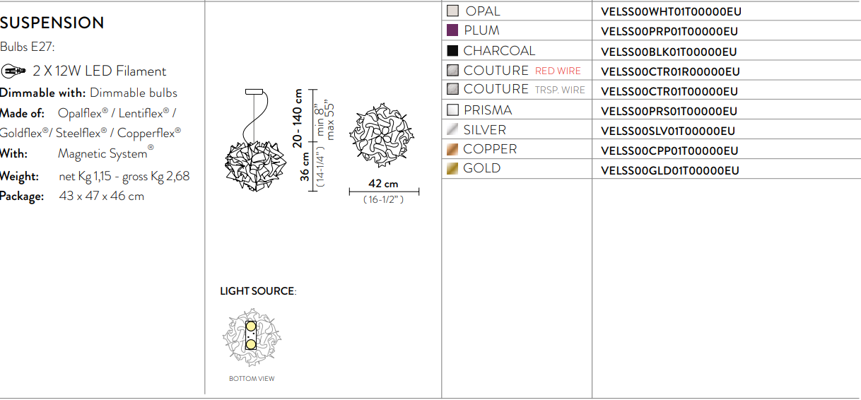 Veli Medium Sospensione Gold