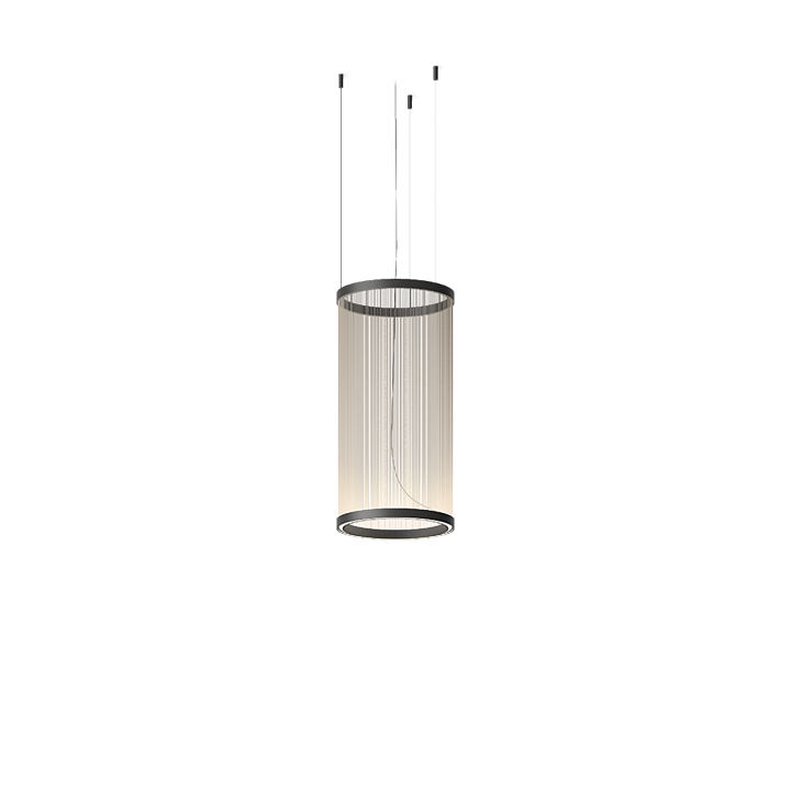 Array sospensione led fili tessuto alluminio Ø 37 h 73 cm. Beige