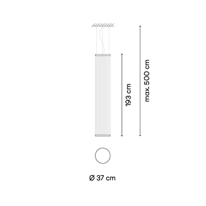 Array sospensione led fili tessuto alluminio Ø 37 h 193 cm. Surface Beige