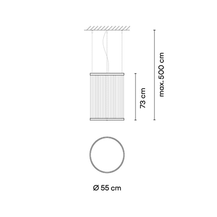 Array 1815 sospensione led fili tessuto alluminio Ø 55 h 73 cm. Surface Beige