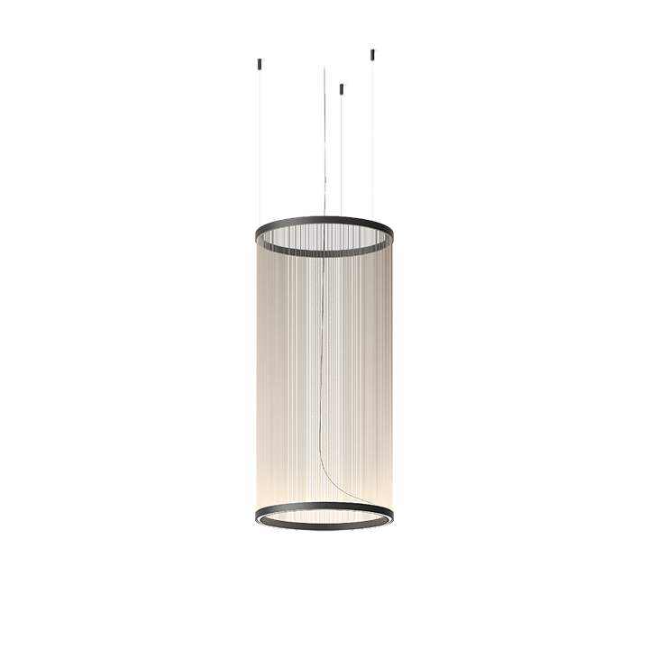 Array 1820 sospensione led fili tessuto alluminio Ø 55 h 113 cm. Surface Beige