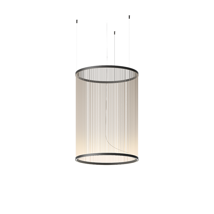 Array 1830 sospensione led fili tessuto alluminio Ø 83 h 113 cm. Surface Beige