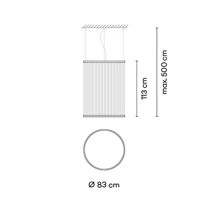 Array 1830 sospensione led fili tessuto alluminio Ø 83 h 113 cm. Surface Terra Red