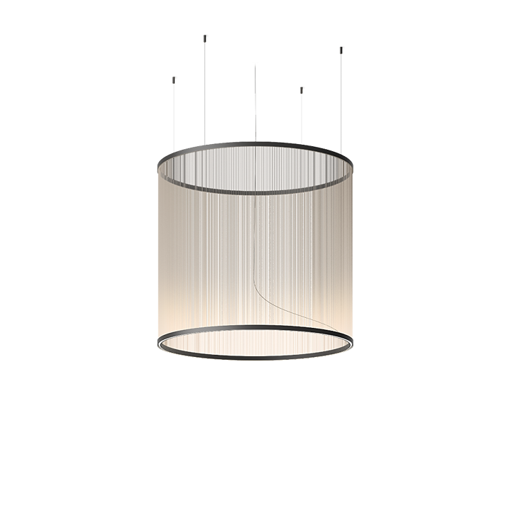 Array 1840 sospensione led fili tessuto alluminio Ø 124 h 113 cm. Surface Beige
