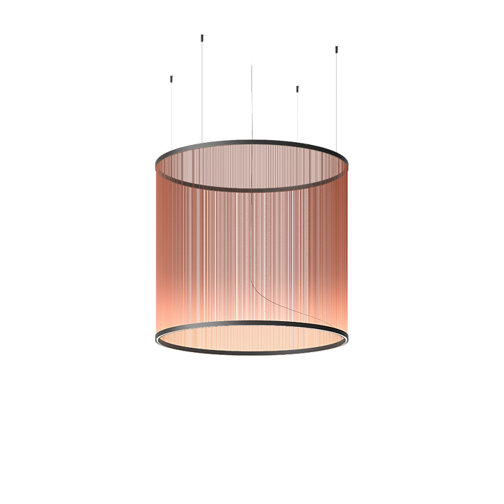 Array 1840 sospensione led fili tessuto alluminio Ø 124 h 113 cm. Surface Terra Red