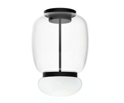 Faro PL G Plafoniera Lampada soffitto LED in vetro soffiato cristallo bianco