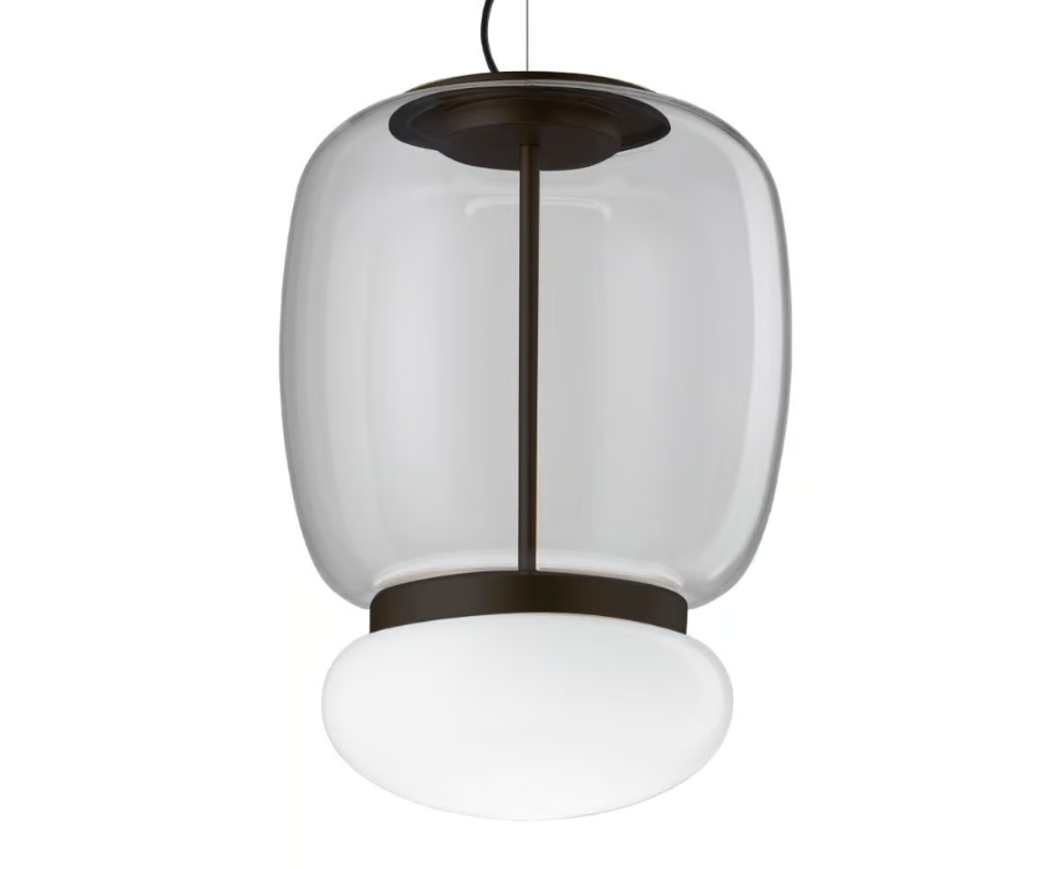 Faro SP G Lampadario sospensione LED in vetro soffiato cristallo trasparente bianco