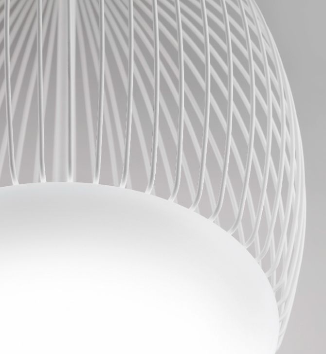 Riketta SP G Lampadario sospensione LED in metallo e vetro soffiato