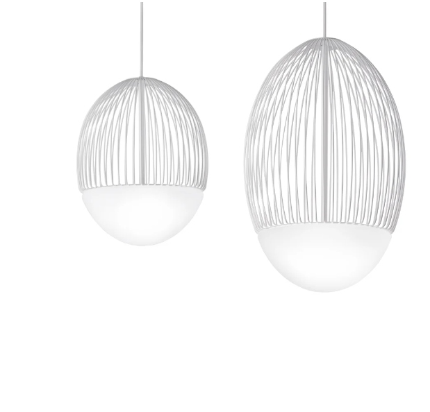 Riketta SP G Lampadario sospensione LED in metallo e vetro soffiato