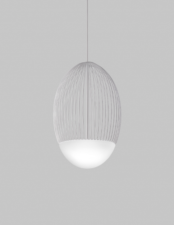 Riketta SP G Lampadario sospensione LED in metallo e vetro soffiato