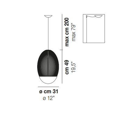 Riketta SP G Lampadario sospensione LED in metallo e vetro soffiato