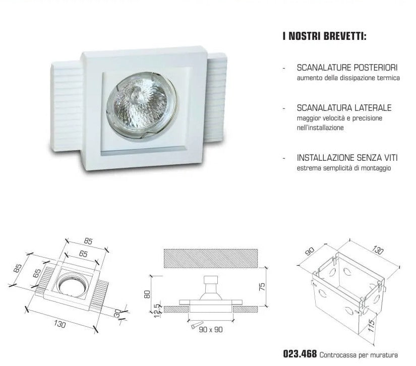 0028 Faretto Incasso gesso GU10