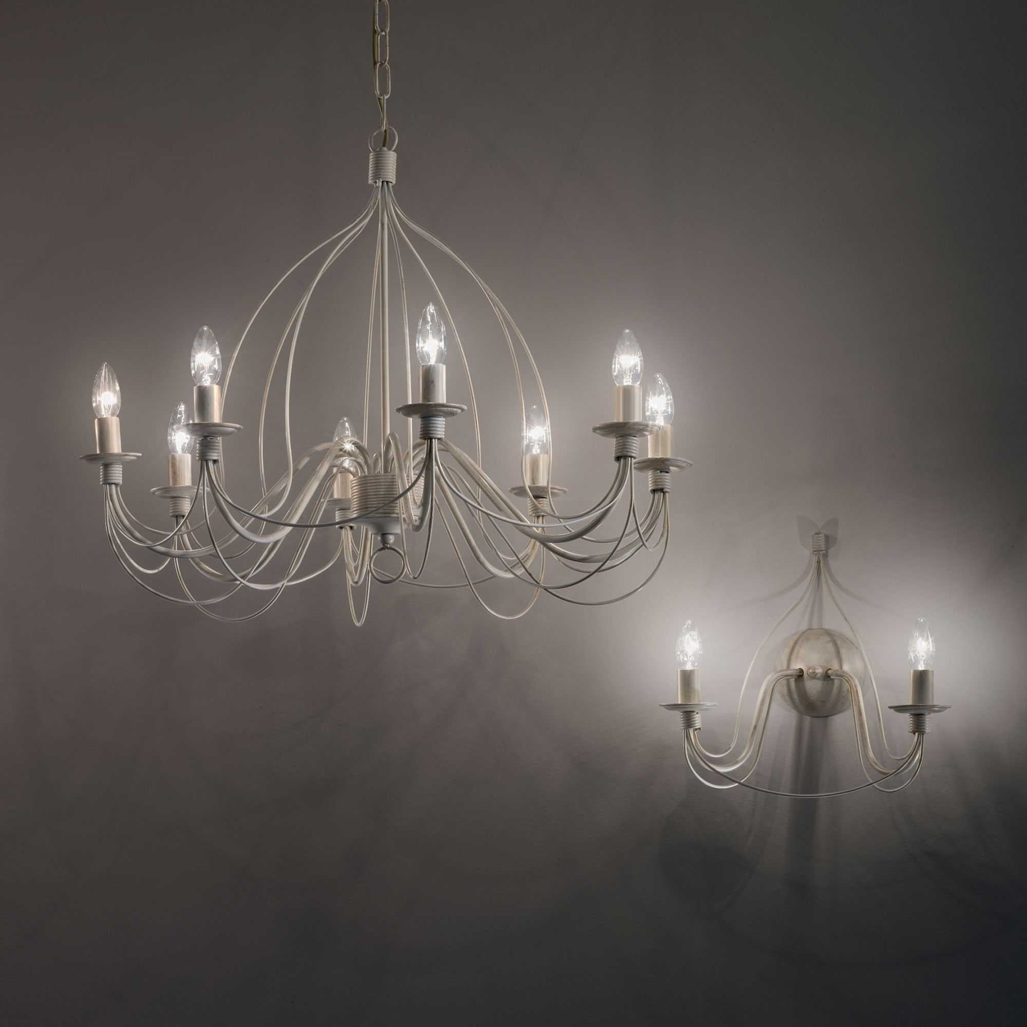 Corte sp12 lampadario 12 luci bianco antico