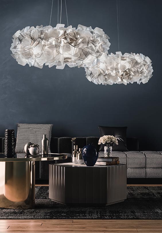 Clizia Sospensione White Lampadario diametro 53 cm.