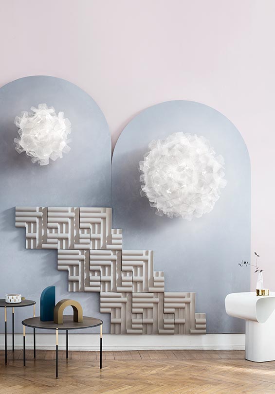 Clizia Ceiling/Wall Mini Orange Lampada parete soffitto diametro 32 cm.