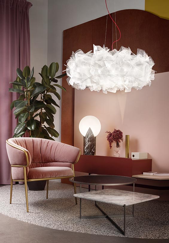 Clizia Sospensione White Lampadario diametro 53 cm.
