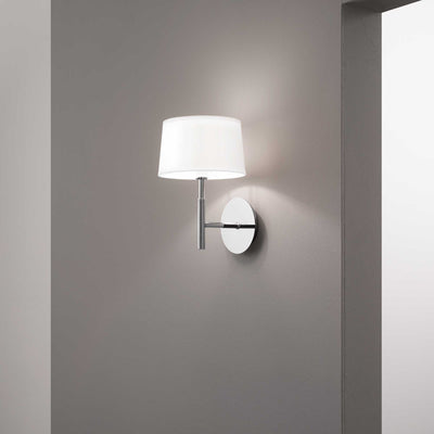 Hilton ap1 applique lampada da parete in tessuto bianco