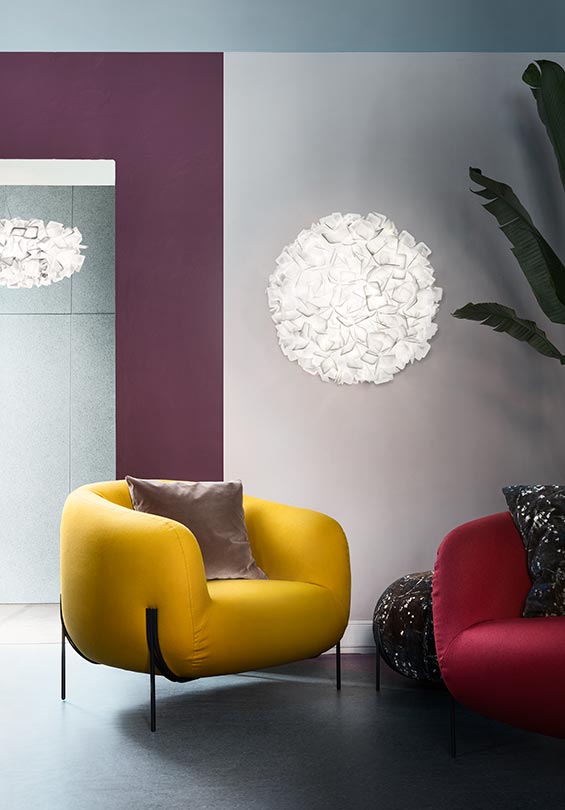 Clizia Ceiling/Wall Large Orange Lampada parete soffitto diametro 78 cm.