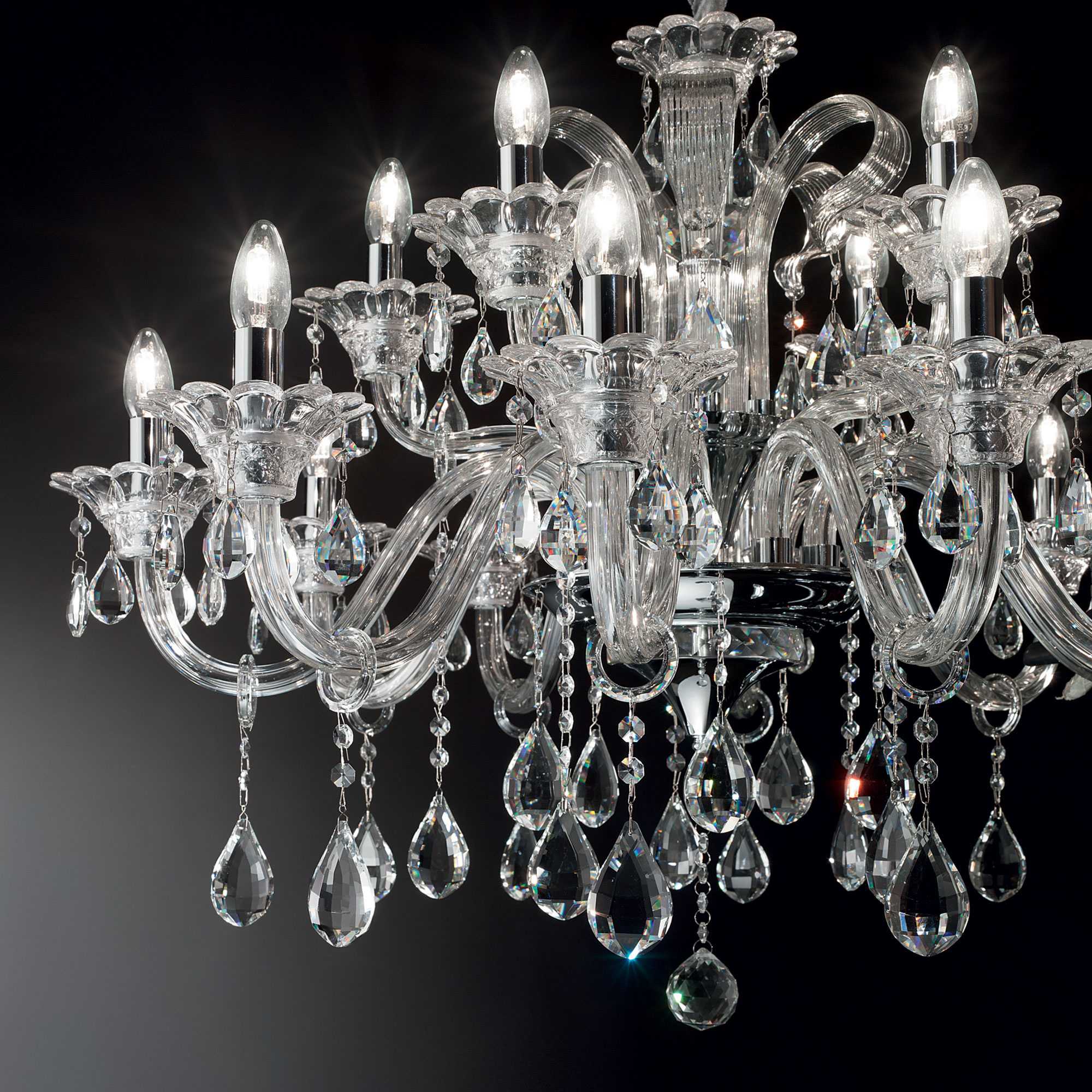 Colossal sp15 lampadario 15 luci cristallo trasparente