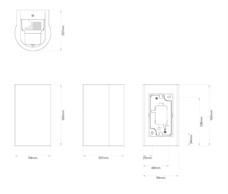 Dunbar 160 Applique LED per esterno in cemento naturale coastal IP65