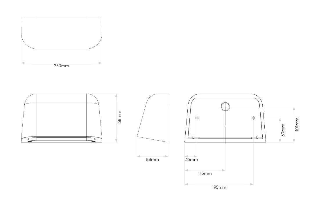 Mast Twin Applique per esterno in cemento naturale coastal IP44