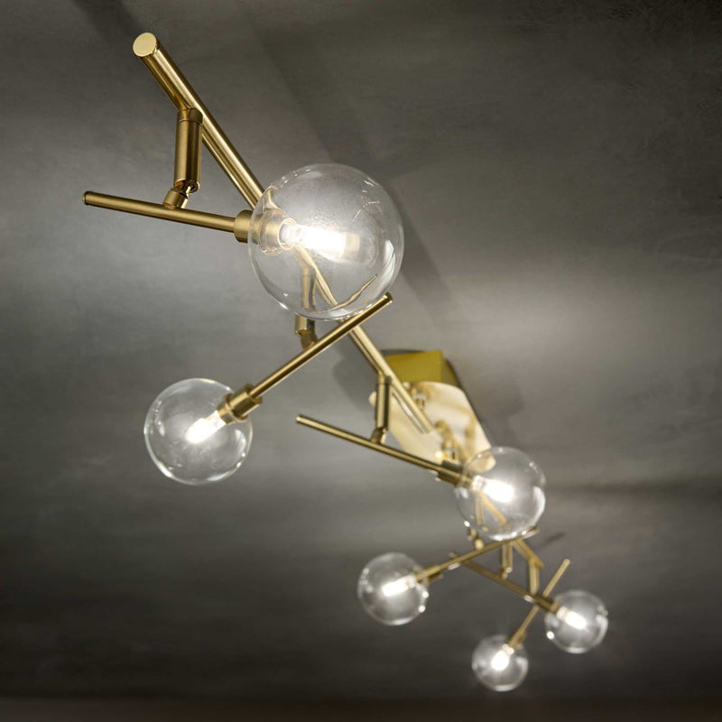 Maracas pl6 Plafoniera lampada da soffitto in metallo ottone antico