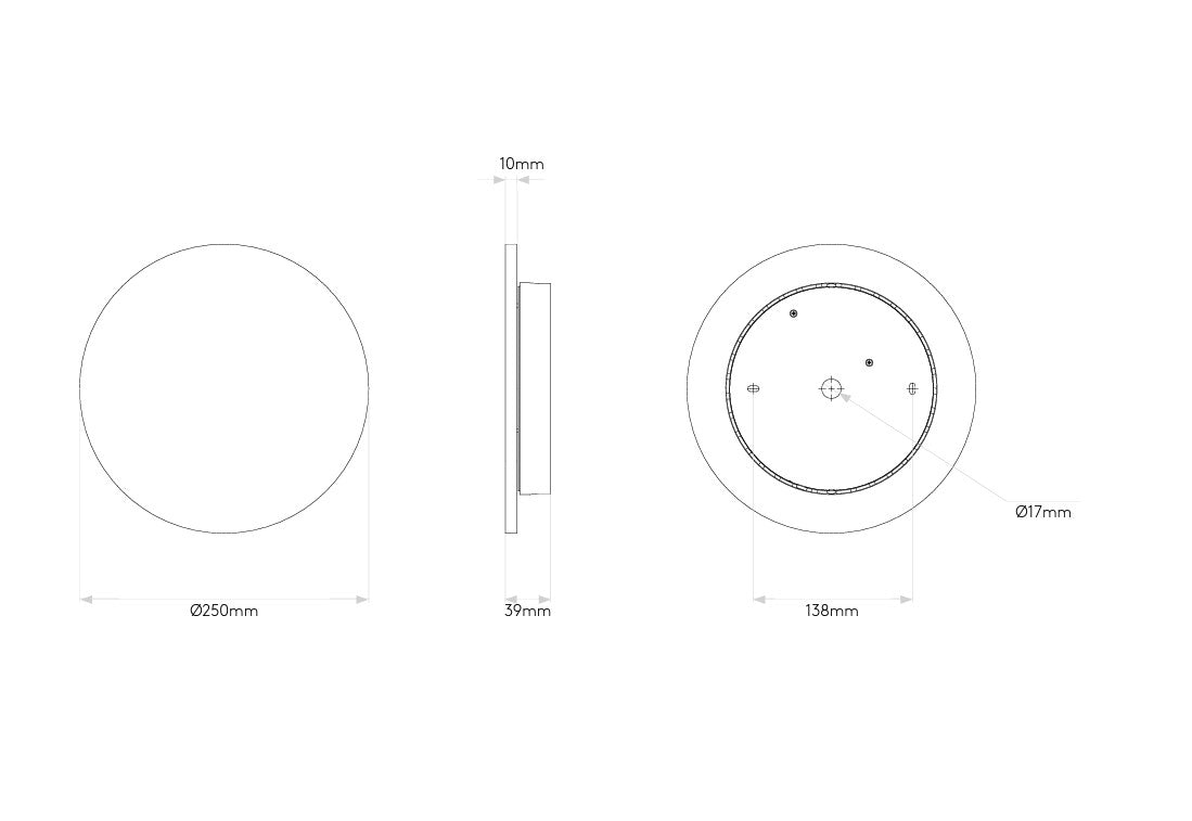 Eclipsi Round 250 Applique LED 2700K per interno in gesso IP20