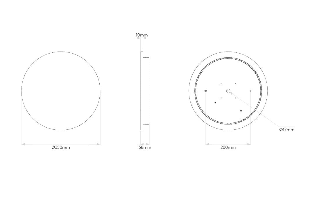 Eclipsi Round 350 Applique LED 3000K per interno in gesso IP20