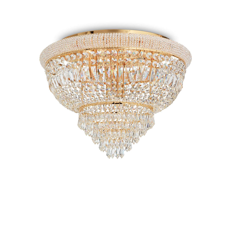 Dubai pl24 Plafoniera lampada da soffitto oro in cristallo molato