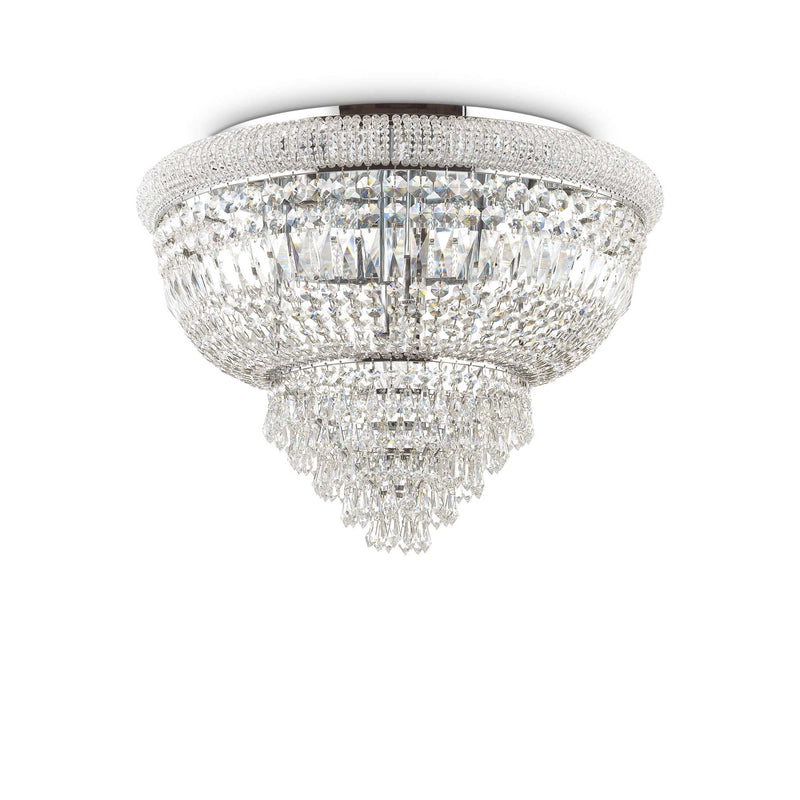 Dubai pl24 Plafoniera lampada da soffitto cromo in cristallo molato