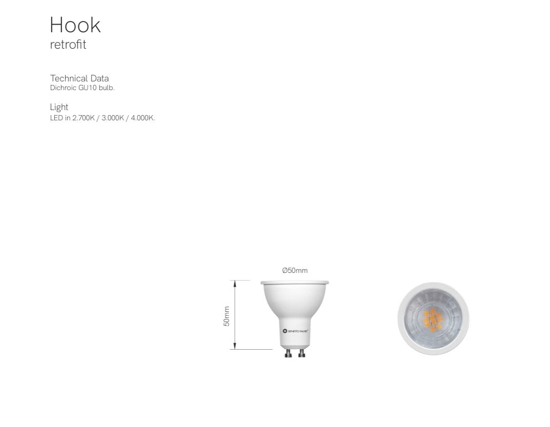 HOOK 6W GU10 3000K 594 lm Lampadina led