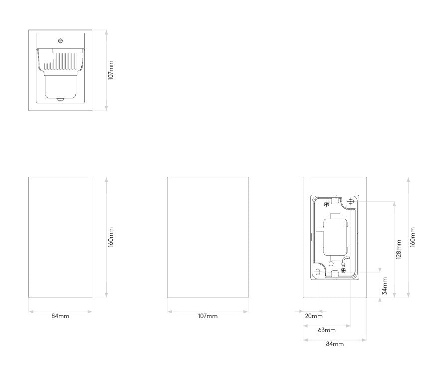 Oslo 160 Applique LED per esterno in cemento naturale coastal IP65