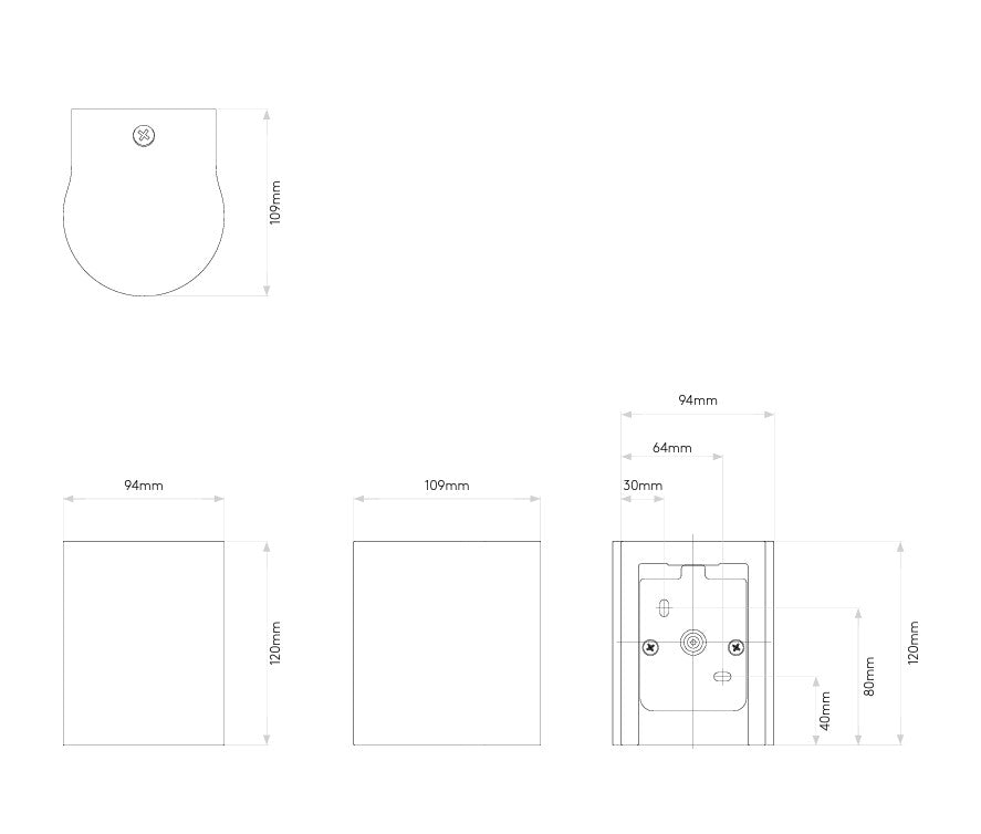 Dunbar 120 Applique LED per esterno in cemento naturale coastal IP65