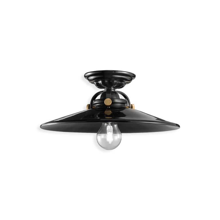 B&W C104 Plafoniera lampada da soffitto in ceramica smalto nero