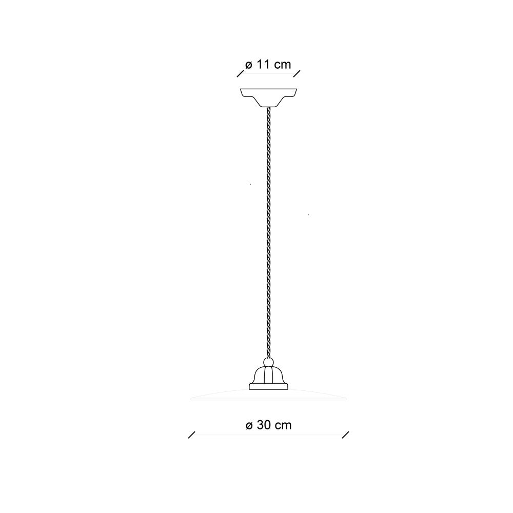 B&W C1611 Lampadario sospensione ceramica e metallo smalto nero