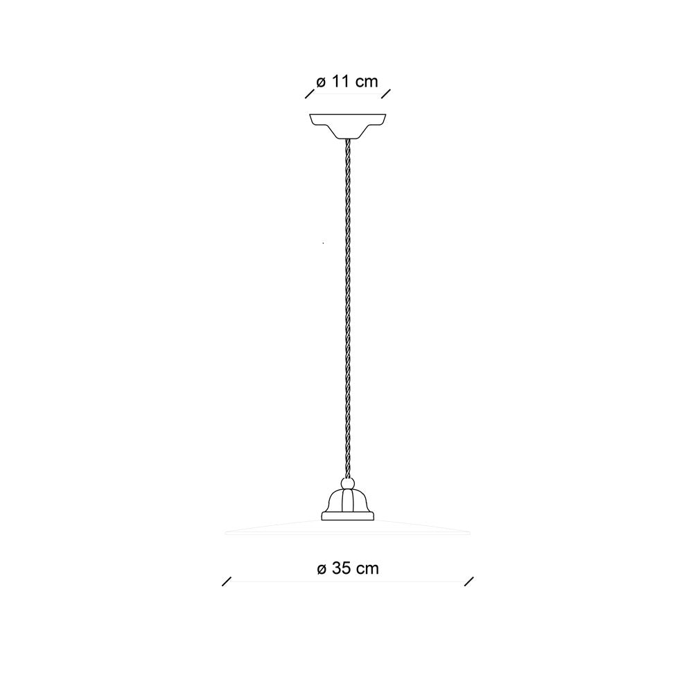 B&W C1612 Lampadario sospensione ceramica e metallo smalto nero