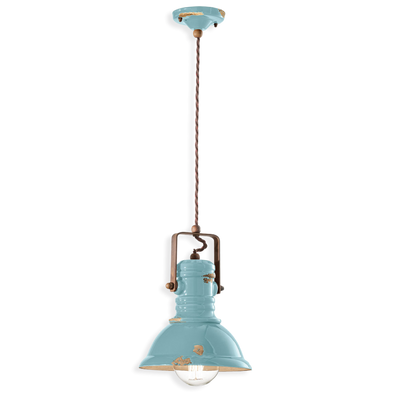 Industrial C1691 lampadario sospensione ceramica decorata diametro 23 cm