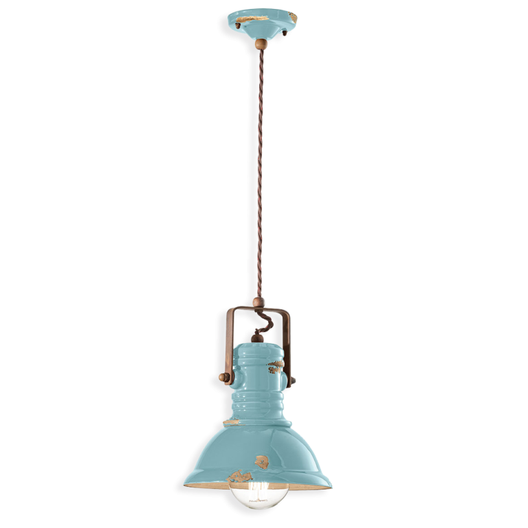 Industrial C1691 lampadario sospensione ceramica decorata diametro 23 cm