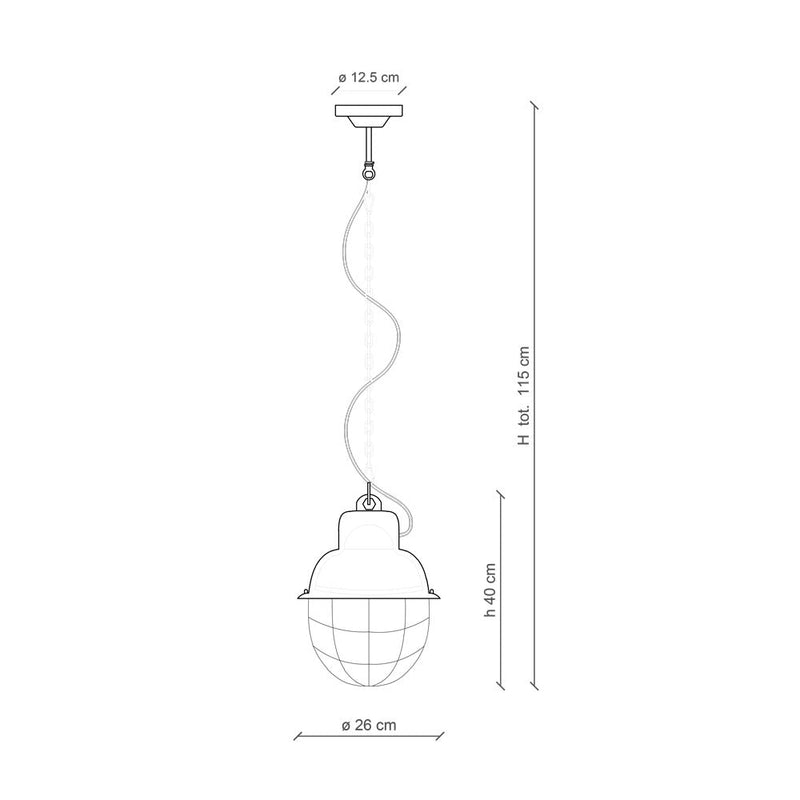 Industrial C1770 lampadario sospensione ceramica decorata diametro 26 cm