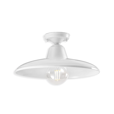 B&W C2333 Plafoniera lampada da soffitto ceramica decorata smalto bianco