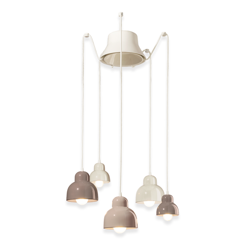 Berimbau C2609 lampadario sospensione ceramica decorata 5 luci
