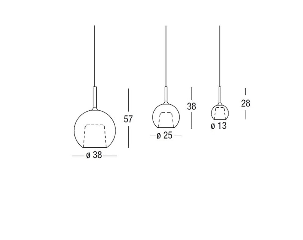 Glo Medium Lampadario sospensione in vetro borosilicato