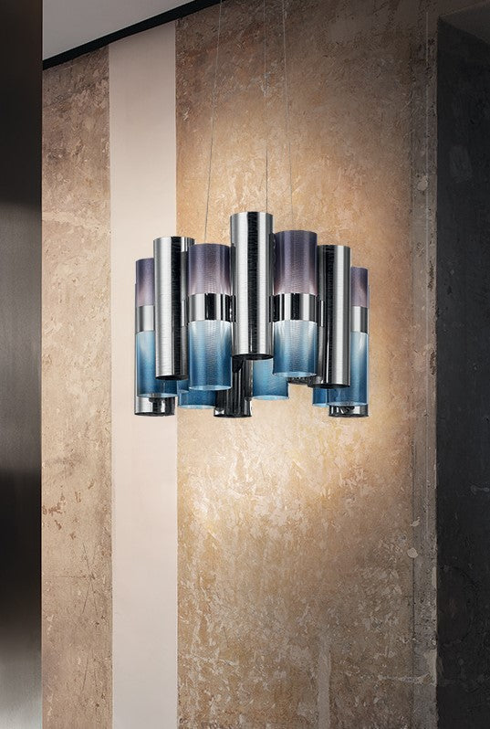 La Lollo Medium Lampadario sospensione in Lentiflex® Cristalflex® Opalflex®  Brushed Goldflex® or Pewterflex®