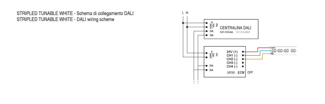 V-30/V-90/V-180 Alimentatore Dali Push 24V DC 80W per profilo per Strip LED