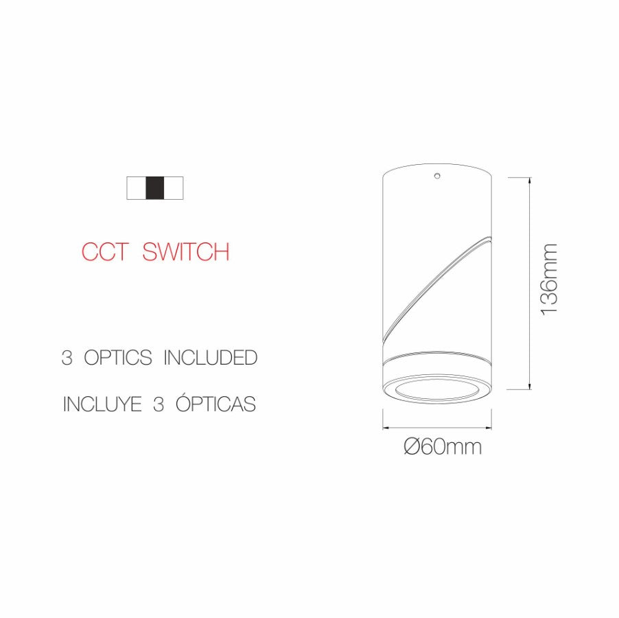 Plus Applique Plafoniera Lampada da parete soffitto LED 2700/3200/4000K IP20