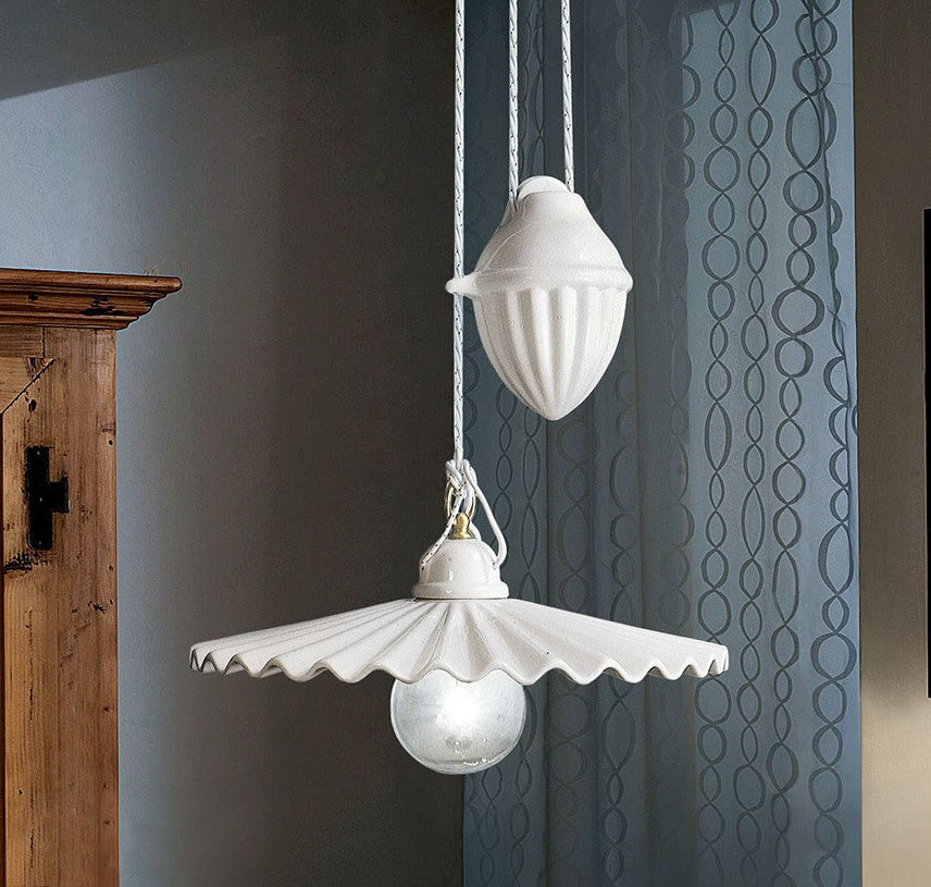 L'Aquila C008 sospensione saliscendi in ceramica decorata